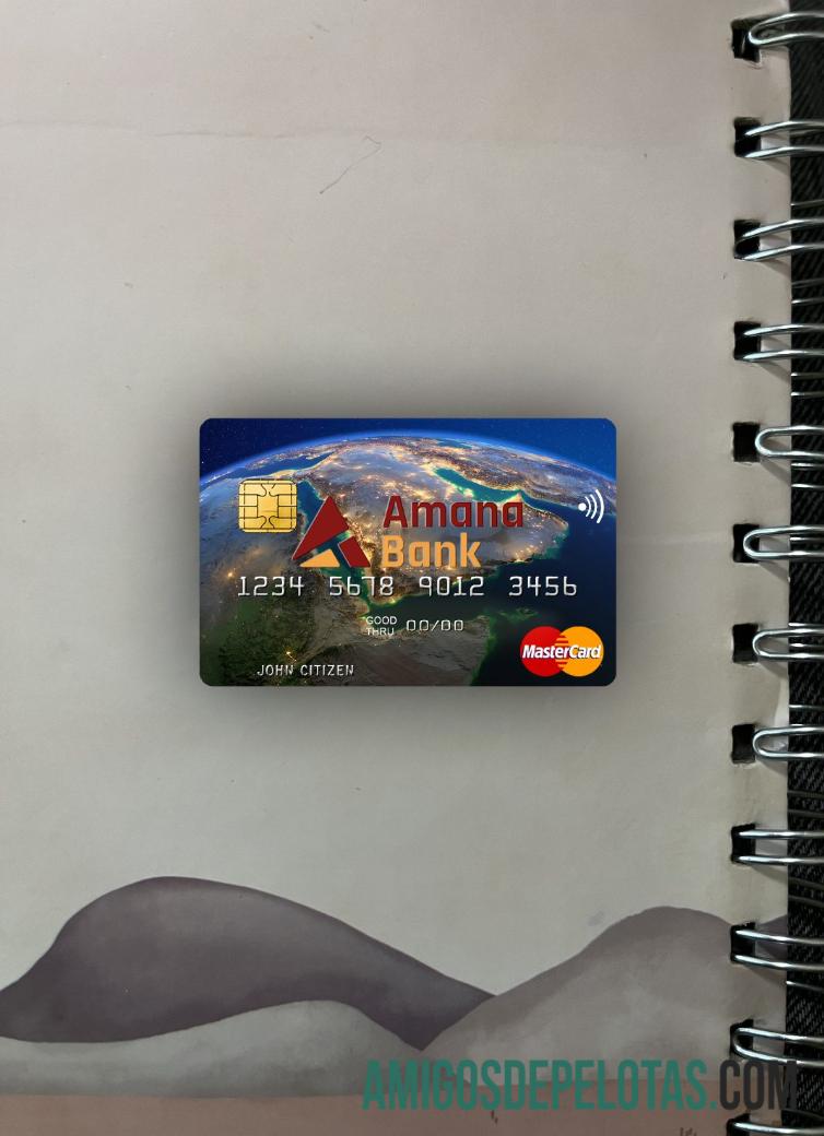 Somália Amana Bank Mastercard Photolook Front exemplo